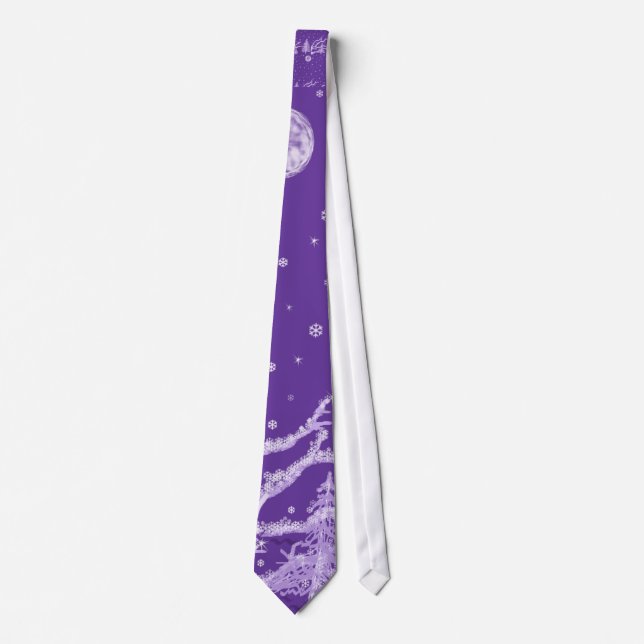 Purple Midnight Snowfall Tie (Front)