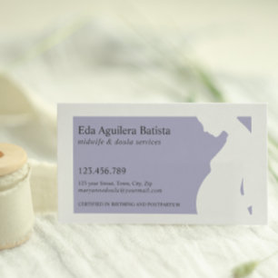 Purple Midwife Doula Pregnant Woman SILHOUETTE Business Card