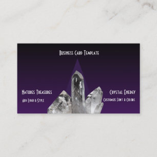 Purple Mineral Quartz Crystals Logo Business Card