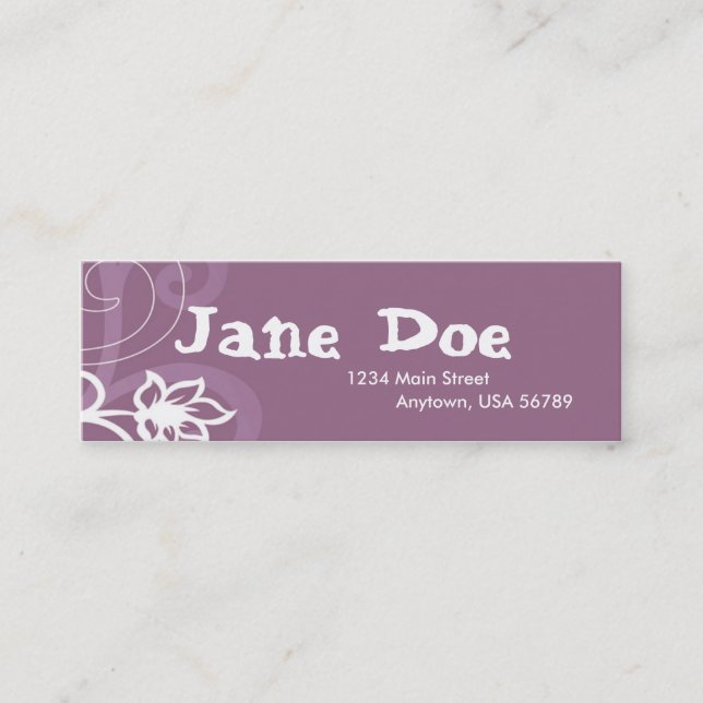 Purple Mini Business Card (Front)