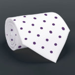 Purple Mini Polka Dot Pattern on White Tie<br><div class="desc">Stylish purple mini polka dots form a classic geometric pattern on a white background.

To see the design on other items,  click the "Rocklawn Arts" link.

Digitally created image.
Copyright ©Claire E. Skinner. All rights reserved.</div>