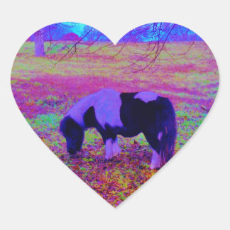 Purple miniature horse heart sticker