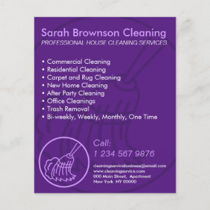 Purple Minimal Home Cleaning House Keeper Flyer