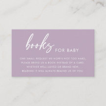 Purple Minimalist Books for Baby Shower Enclosure