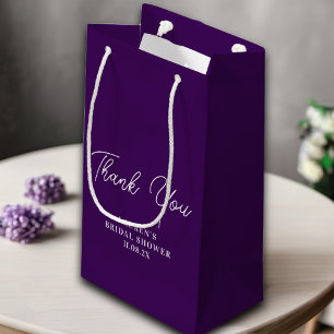 Purple Minimalist Bridal Shower Thank You Small Gift Bag