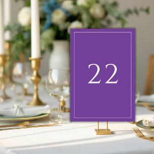 Purple Minimalist Elegant Wedding Table Number