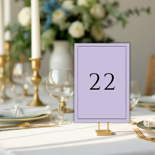 Purple Minimalist Elegant Wedding Table Number