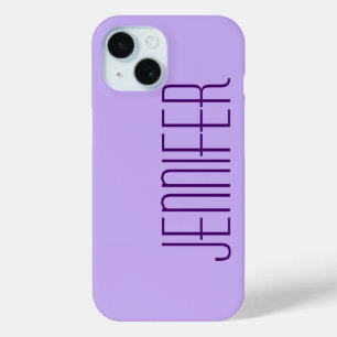 Purple, Minimalist, Jumbo Name iPhone 15 Case