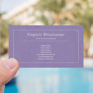 Purple Minimalist Kraft Rustic Business Card