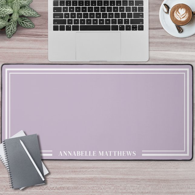 Purple Minimalist Monogram Desk Mat (Purple Minimalist Monogram Desk Mat )