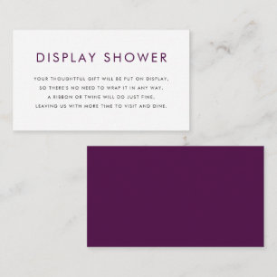 Purple Minimalist Typography Display Shower Enclosure Card