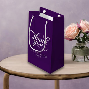 Purple   Minimalist Wedding Thank You Small Gift Bag