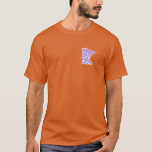 Purple Minnesota State Outline Design T-Shirt
