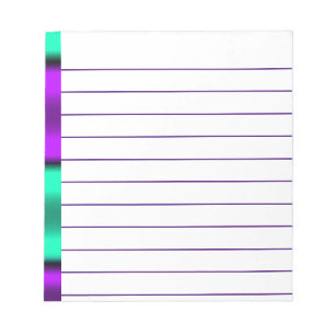 Purple & Mint Horizontal stripes Notepad
