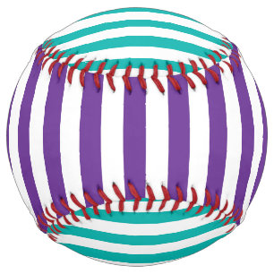 Purple Mint Stripes Designer Softball