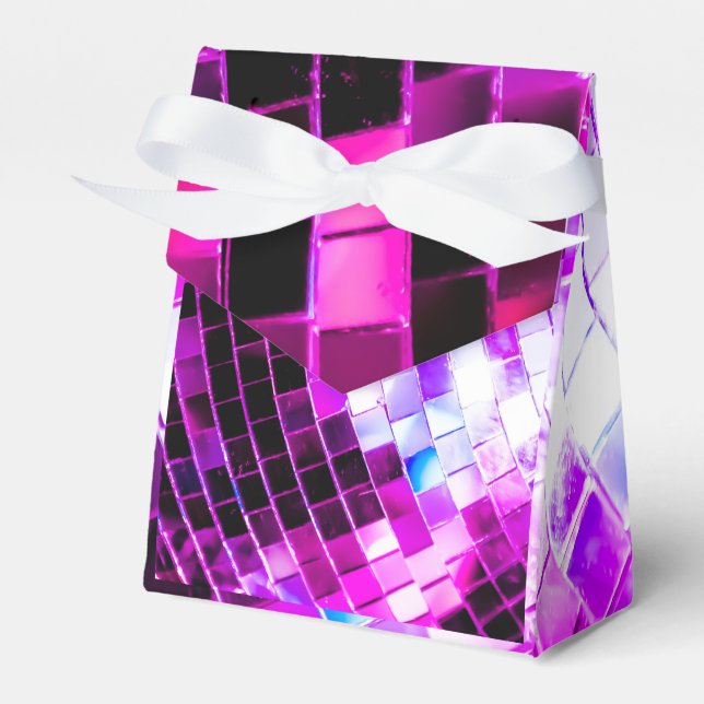 Purple Mirror Disco Ball Favour Box (Front Side)