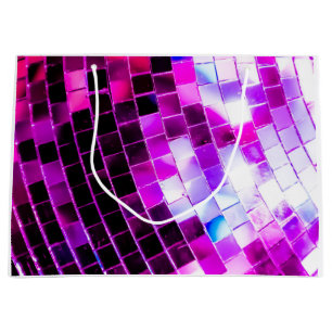 Purple Mirror Disco Ball Large Gift Bag