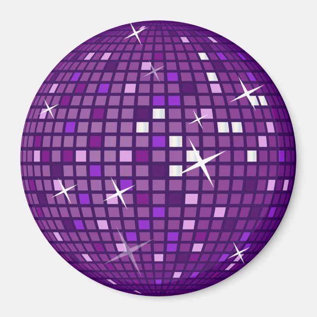 PURPLE MIRROR DISCO BALL MAGNET (Front)
