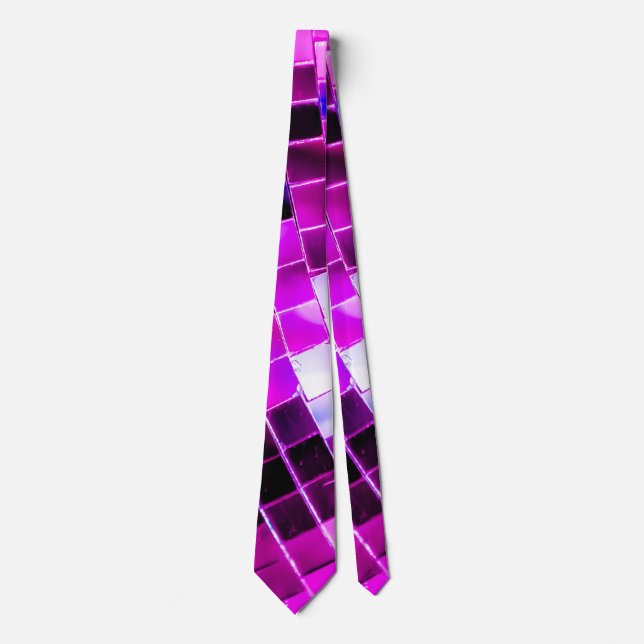 Purple Mirror Disco Ball Tie (Front)