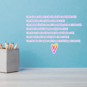 Purple Mirror Sticker I AM Bible Affirmations 