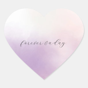 Purple Mist Wedding Heart Sticker