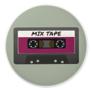 Purple Mix Tape - 80s And 90s Retro Inspired Gift Ceramic Knob