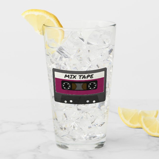 Purple Mix Tape - 80s And 90s Retro Inspired Gift Glass (Front Ice)