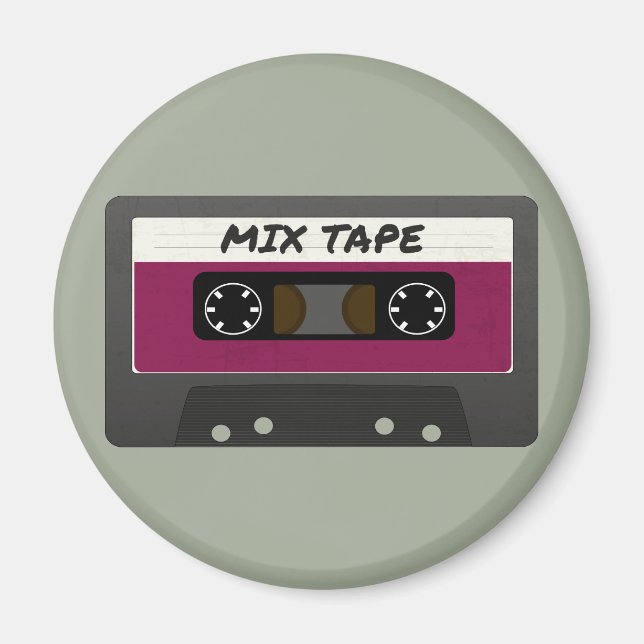 Purple Mix Tape - 80s And 90s Retro Inspired Gift Magnet (Front)