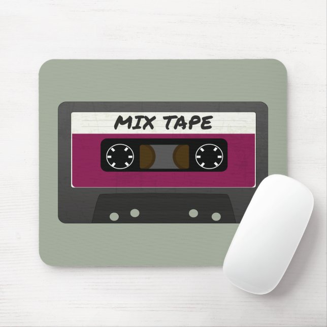 Purple Mix Tape - 80s And 90s Retro Inspired Gift Mouse Mat (With Mouse)