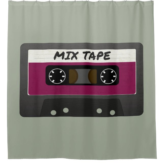 Purple Mix Tape - 80s And 90s Retro Inspired Gift Shower Curtain (Front)