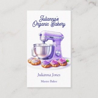 Purple Mixer Bread Bakery Pastry Chef  Business Card
