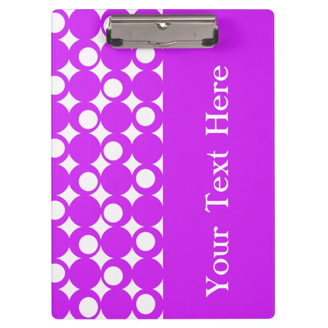Purple Mod Ball Design with custom text Clipboard (Front)