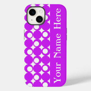Purple Mod Ball Design with name Case-Mate iPhone 14 Case