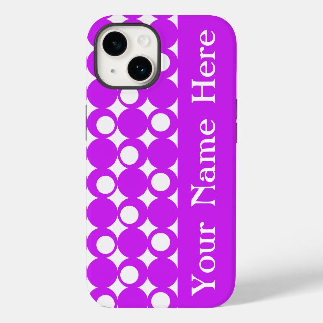 Purple Mod Ball Design with name Case-Mate iPhone Case (Back)