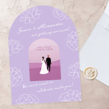 Purple Modern Arch Botanical Wedding Invitation