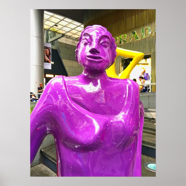 Purple Modern Art Sculpture Orchard Road Poster (Front)