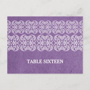 Purple Modern Bohemian Table Number Postcard