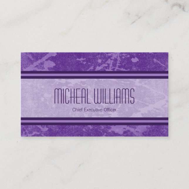 Purple Modern CEO Company Business Cards (Front)