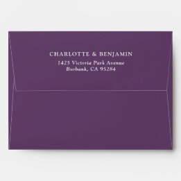 Purple Modern Custom Wedding 5.25x7.25 Envelope