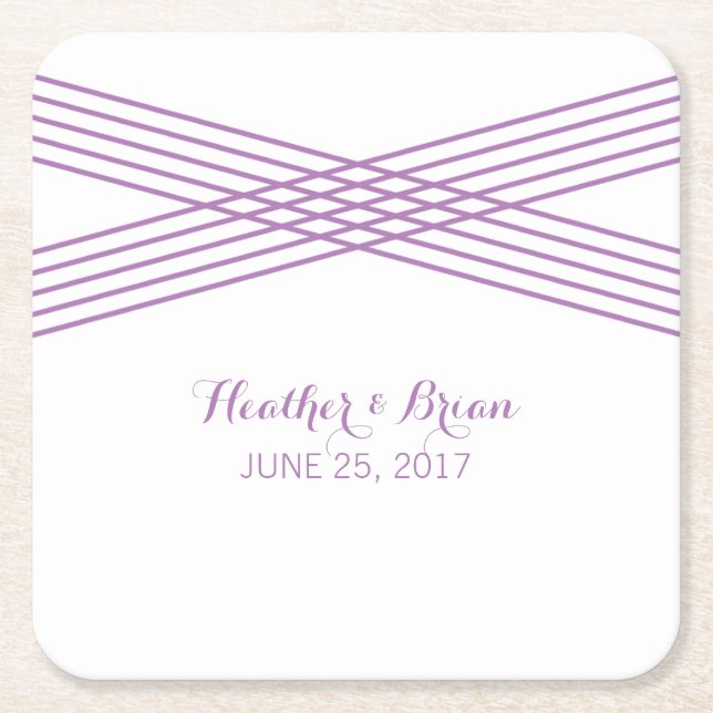 Purple Modern Deco Paper Coasters (Front)