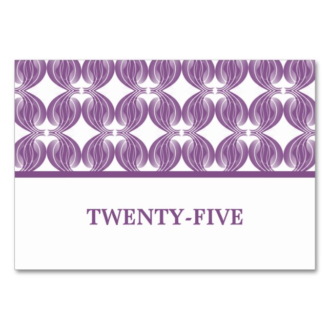 Purple Modern Deco Table Card (Front)