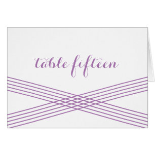 Purple Modern Deco Table Number Card