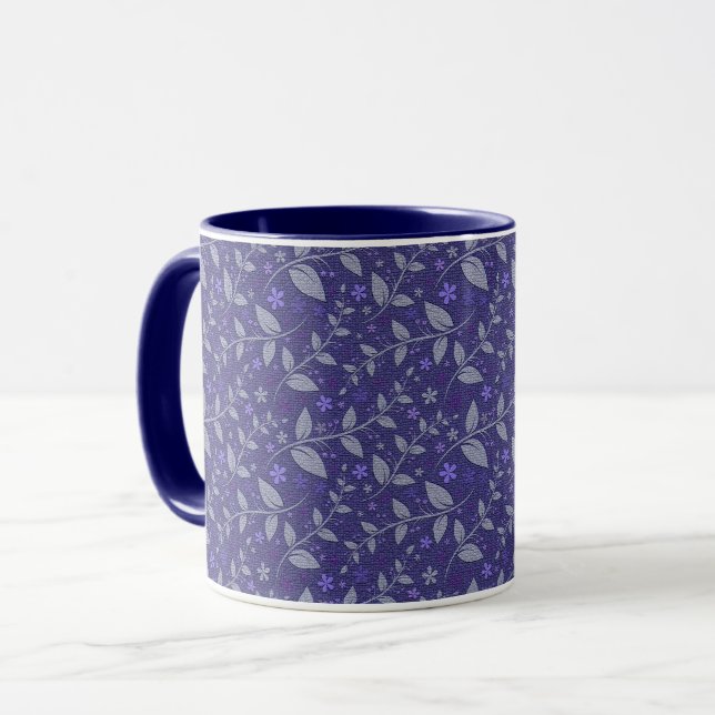 Purple Modern Elegant Popular Floral Mug (Front Left)