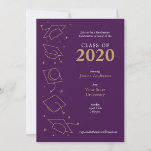 Purple Modern Graduation Celebration Announcements