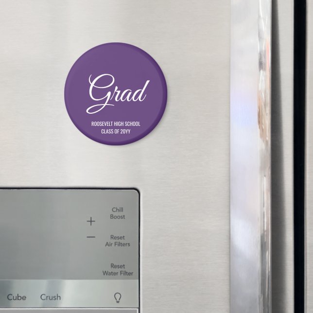 Purple Modern Graduation Party Memory Magnet (In Situ (Fridge))