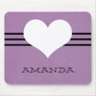 Purple Modern Heart Mousepad