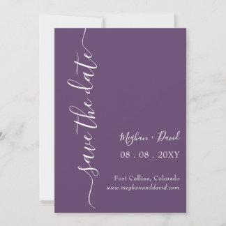 Purple Modern Minimal Simple Elegant Save The Date