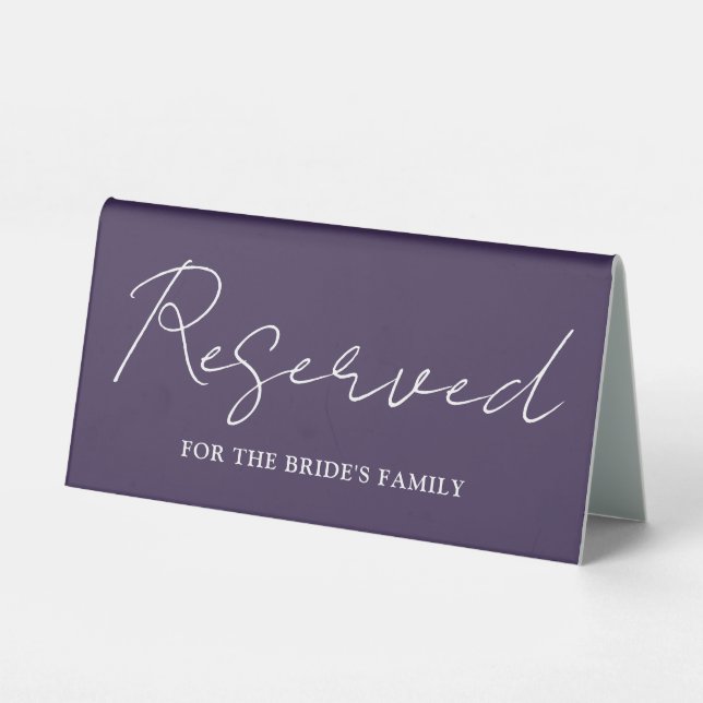 Purple Modern Minimalist Script Reserved (Back)
