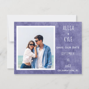 Purple Modern Photo Save the Date
