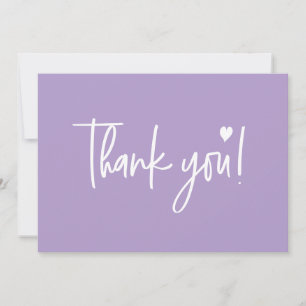 Purple Modern script Baby Shower  Thank You Card
